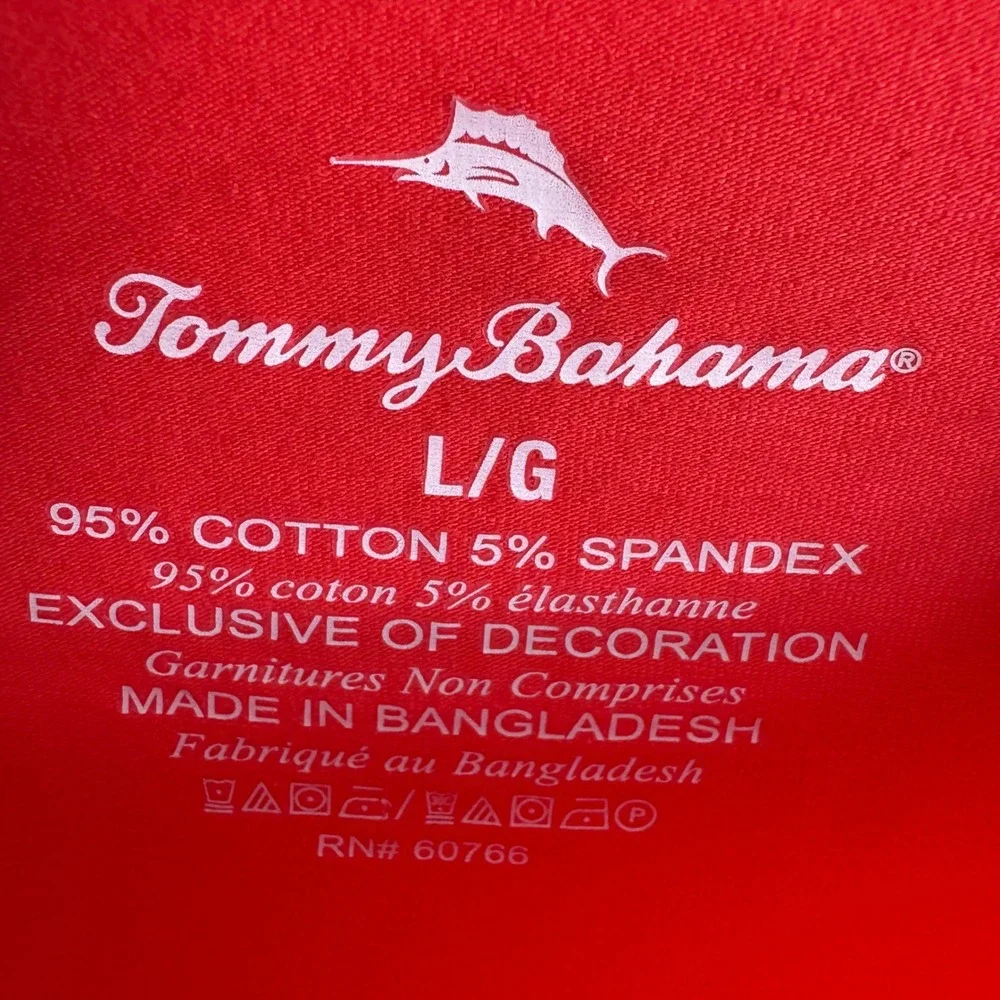 Tommy Bahama Mens Coral Short Sleeve Crew Neck Marlin‎ Logo Cotton T-Shirt Large